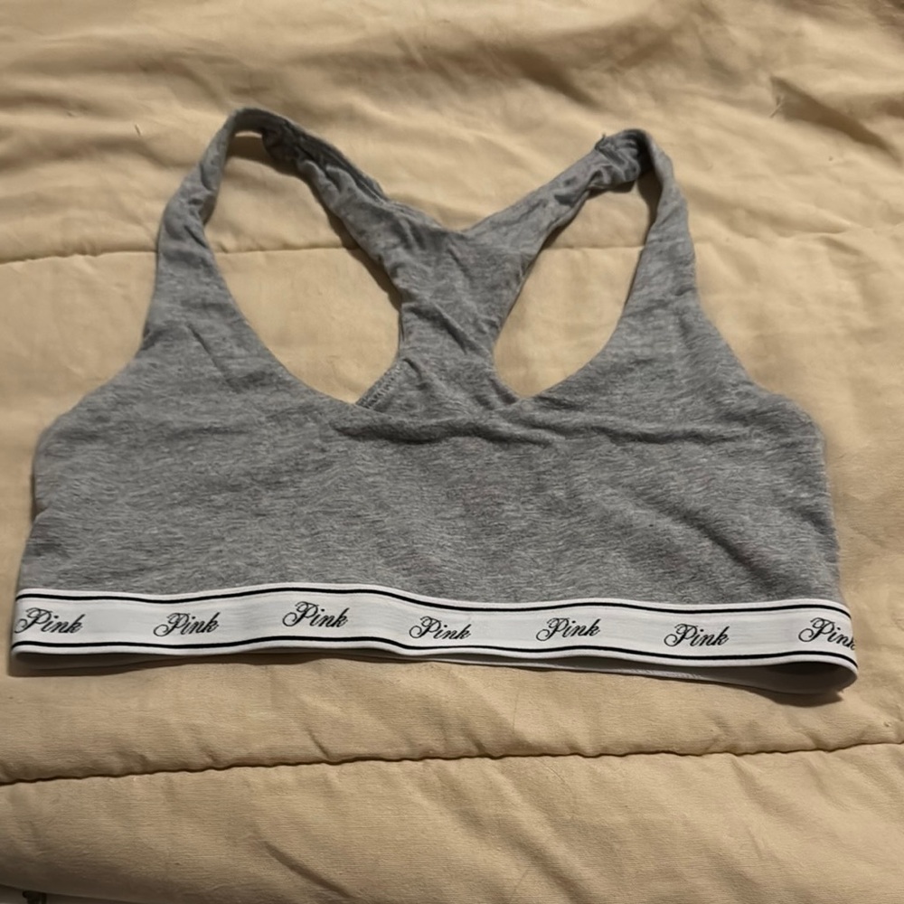 PINK Victoria's Secret Gray Racerback Bralette